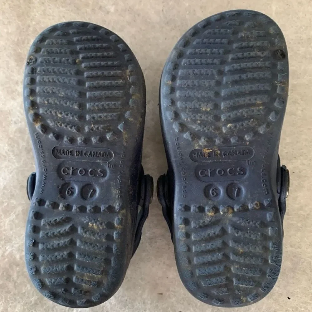 Crocs Size Infant 6-7 Blue Mary Jane Slingback Blue Casual Sandals Clogs